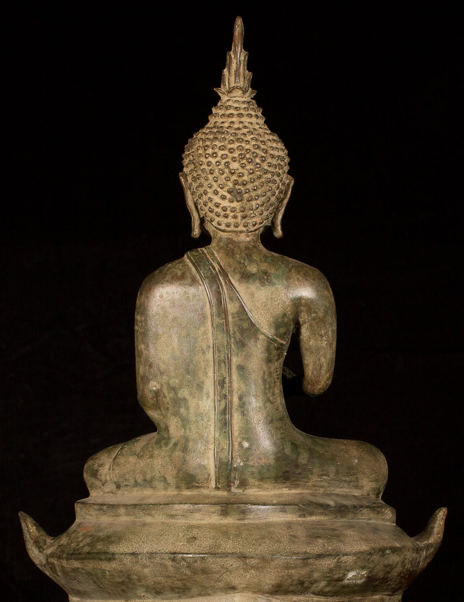 Buddha Statue -Antique Laos Style Bronze Charity Gautama Buddha Statue - 53cm/21"