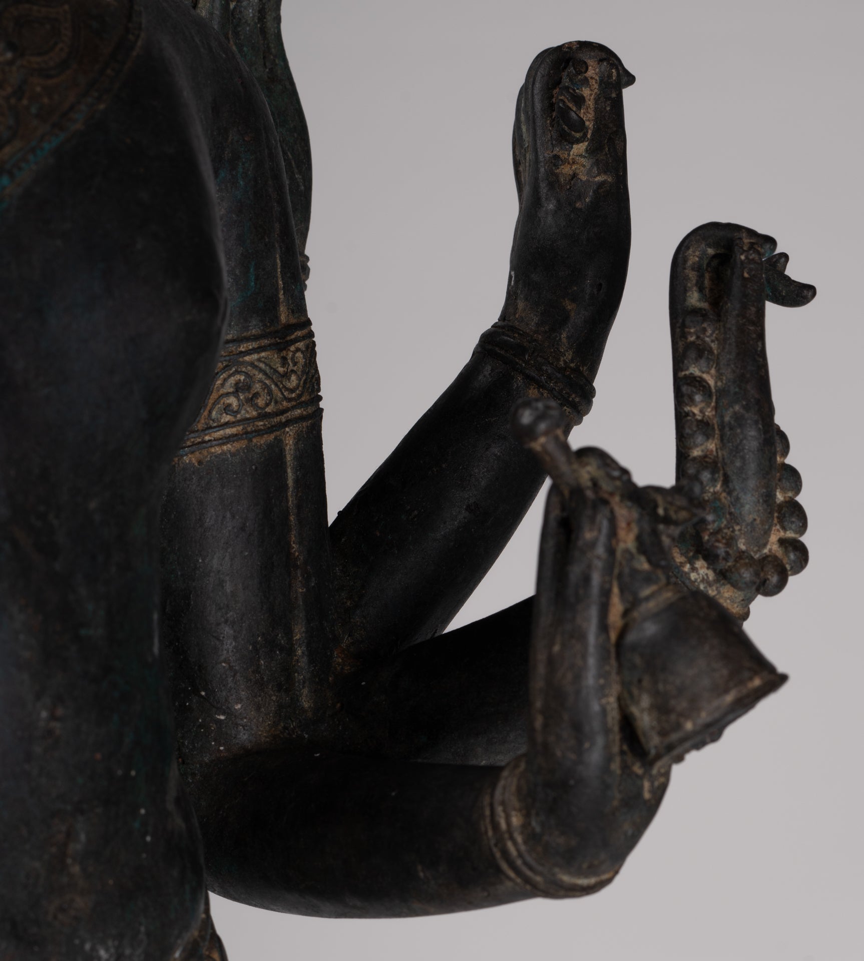 Vishnu Statue - Antique Thai Style Standing Bronze Vishnu Statue - 112cm/45"