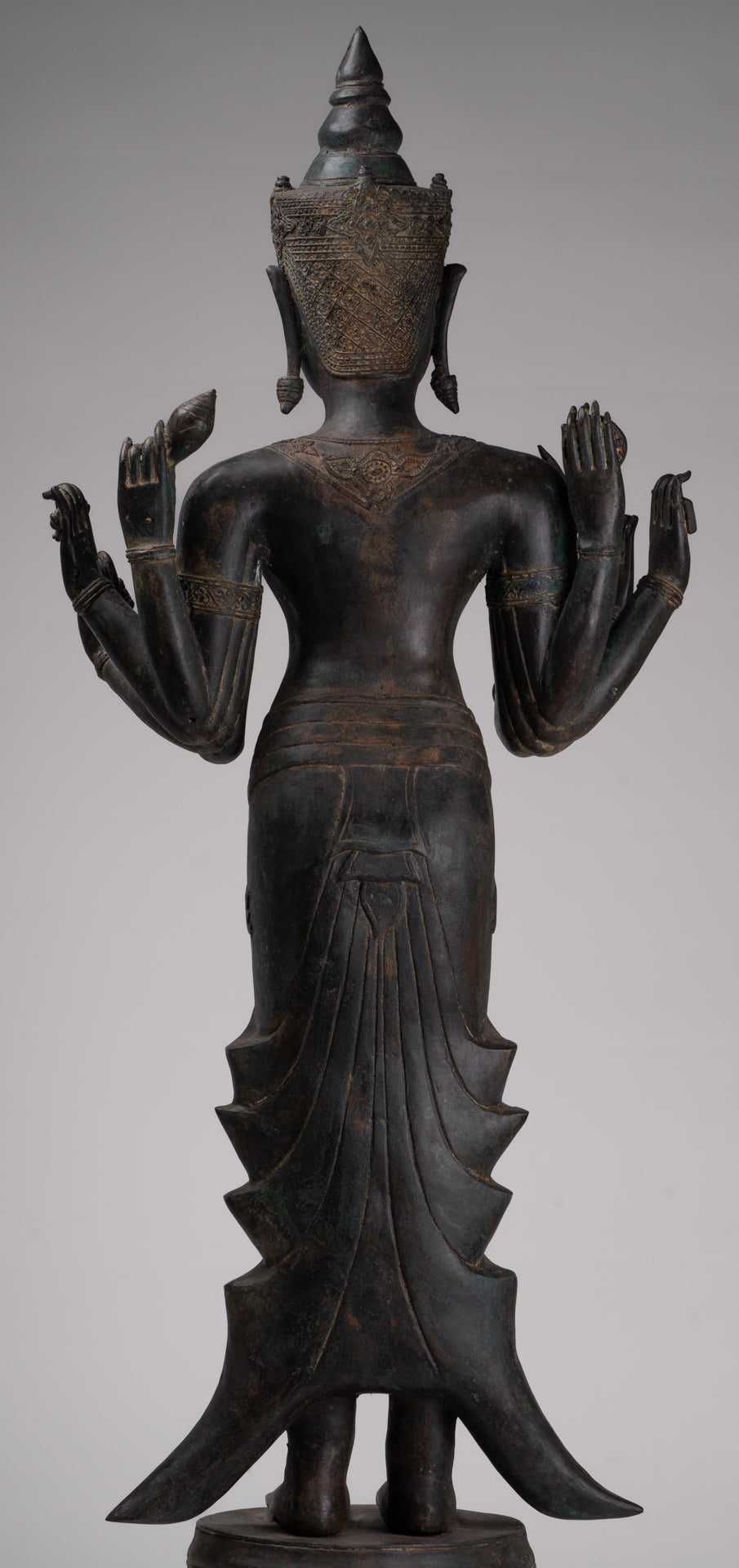 Vishnu Statue - Antique Thai Style Standing Bronze Vishnu Statue - 112cm/45"
