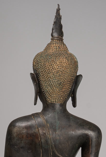 Antique stile tailandese Chiang Rugger Bronze Protection Statue Buddha - 150 cm/60 "