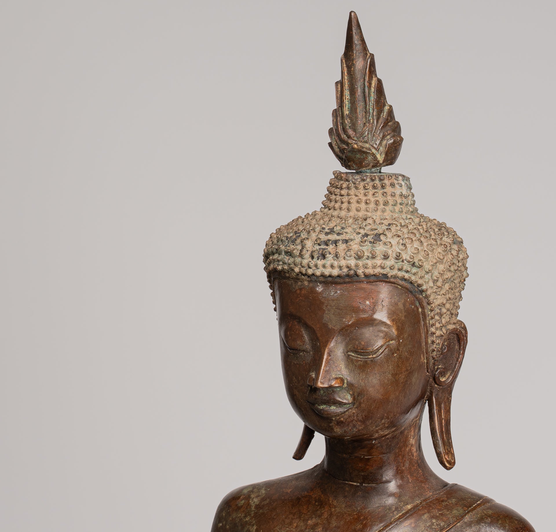 Statue di Buddha - Antique Thai Style Chiang Rugger Sehoted Enlightenment Statue Buddha - 104 cm/42 "