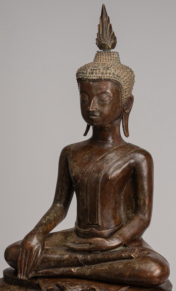 Statue di Buddha - Antique Thai Style Chiang Rugger Sehoted Enlightenment Statue Buddha - 104 cm/42 "