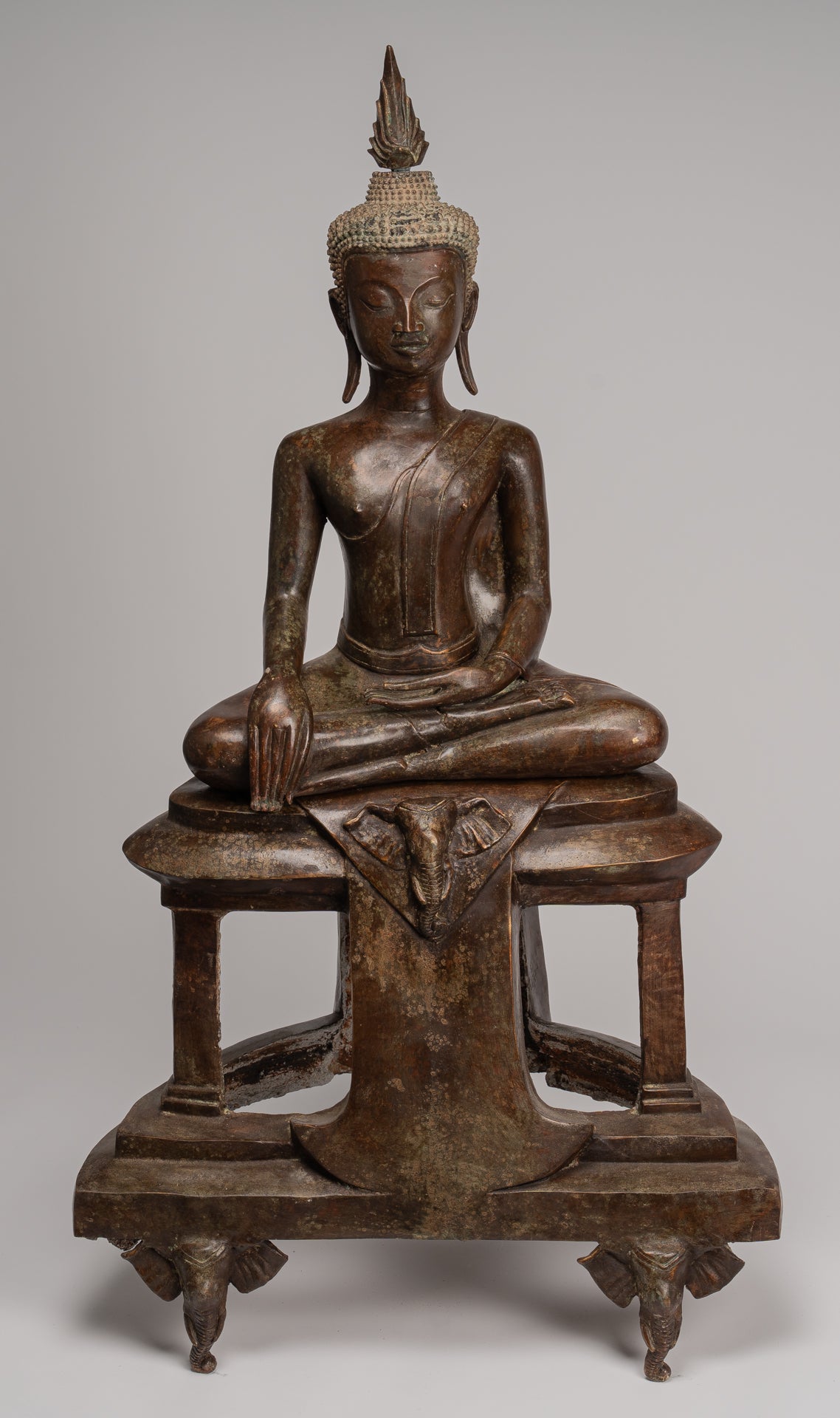 Statue di Buddha - Antique Thai Style Chiang Rugger Sehoted Enlightenment Statue Buddha - 104 cm/42 "