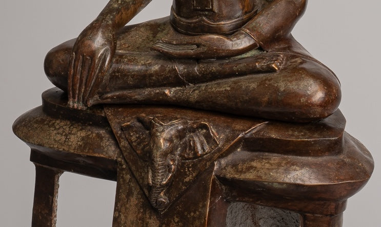 Statue di Buddha - Antique Thai Style Chiang Rugger Sehoted Enlightenment Statue Buddha - 104 cm/42 "