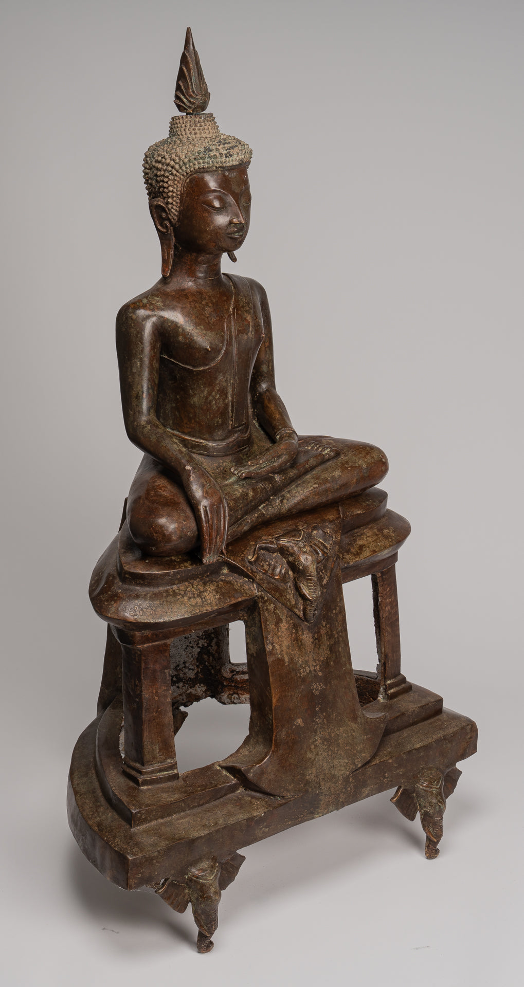 Statue di Buddha - Antique Thai Style Chiang Rugger Sehoted Enlightenment Statue Buddha - 104 cm/42 "