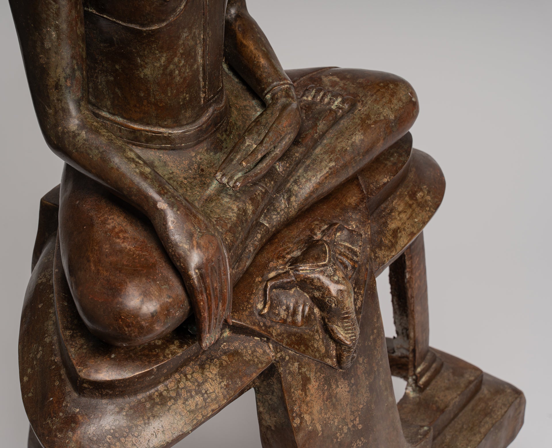 Statue di Buddha - Antique Thai Style Chiang Rugger Sehoted Enlightenment Statue Buddha - 104 cm/42 "