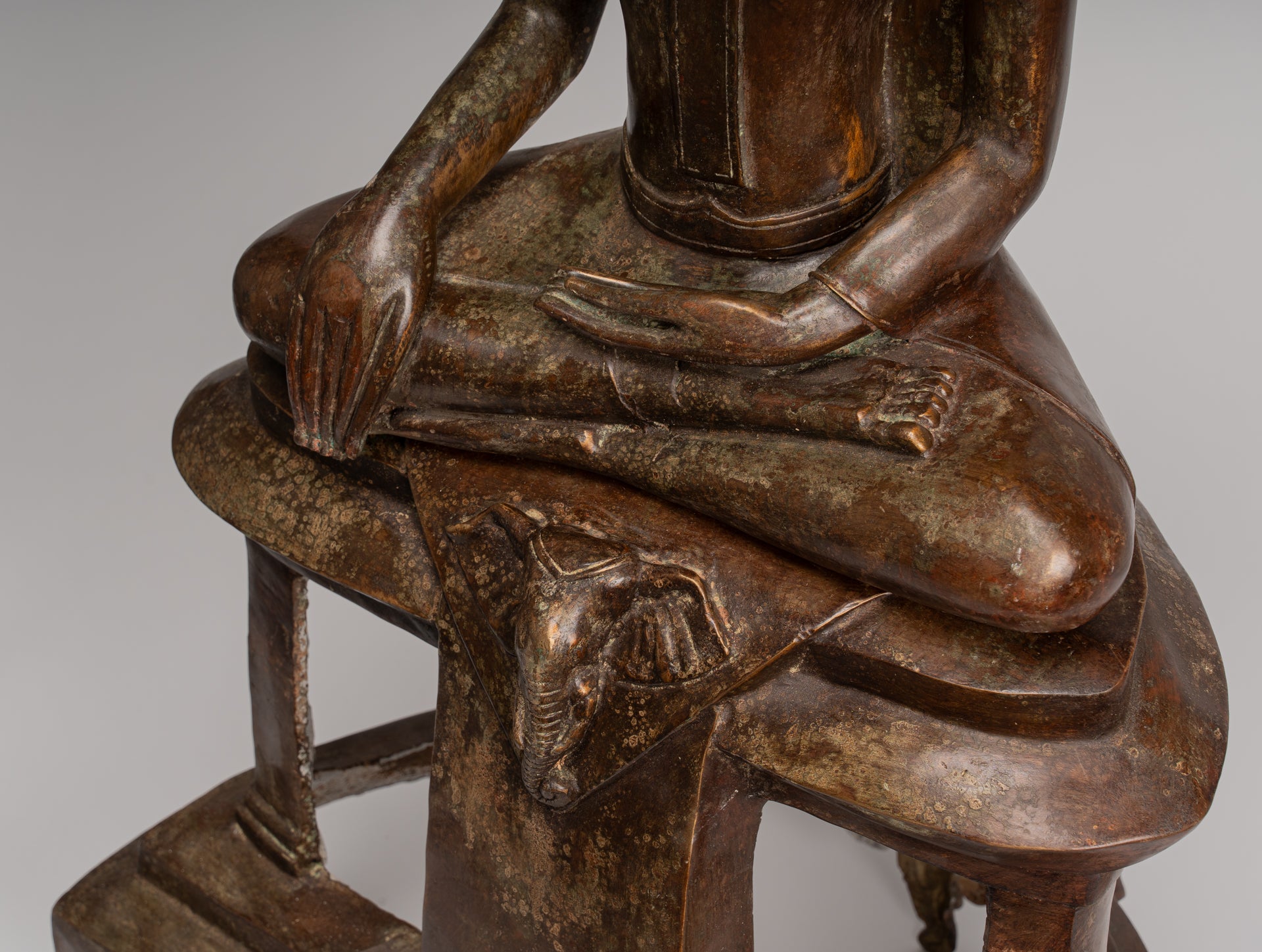 Statue di Buddha - Antique Thai Style Chiang Rugger Sehoted Enlightenment Statue Buddha - 104 cm/42 "