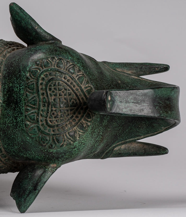 Antique Khmer Style Bronze in piedi statua di elefante - 38 cm/15 "di altezza