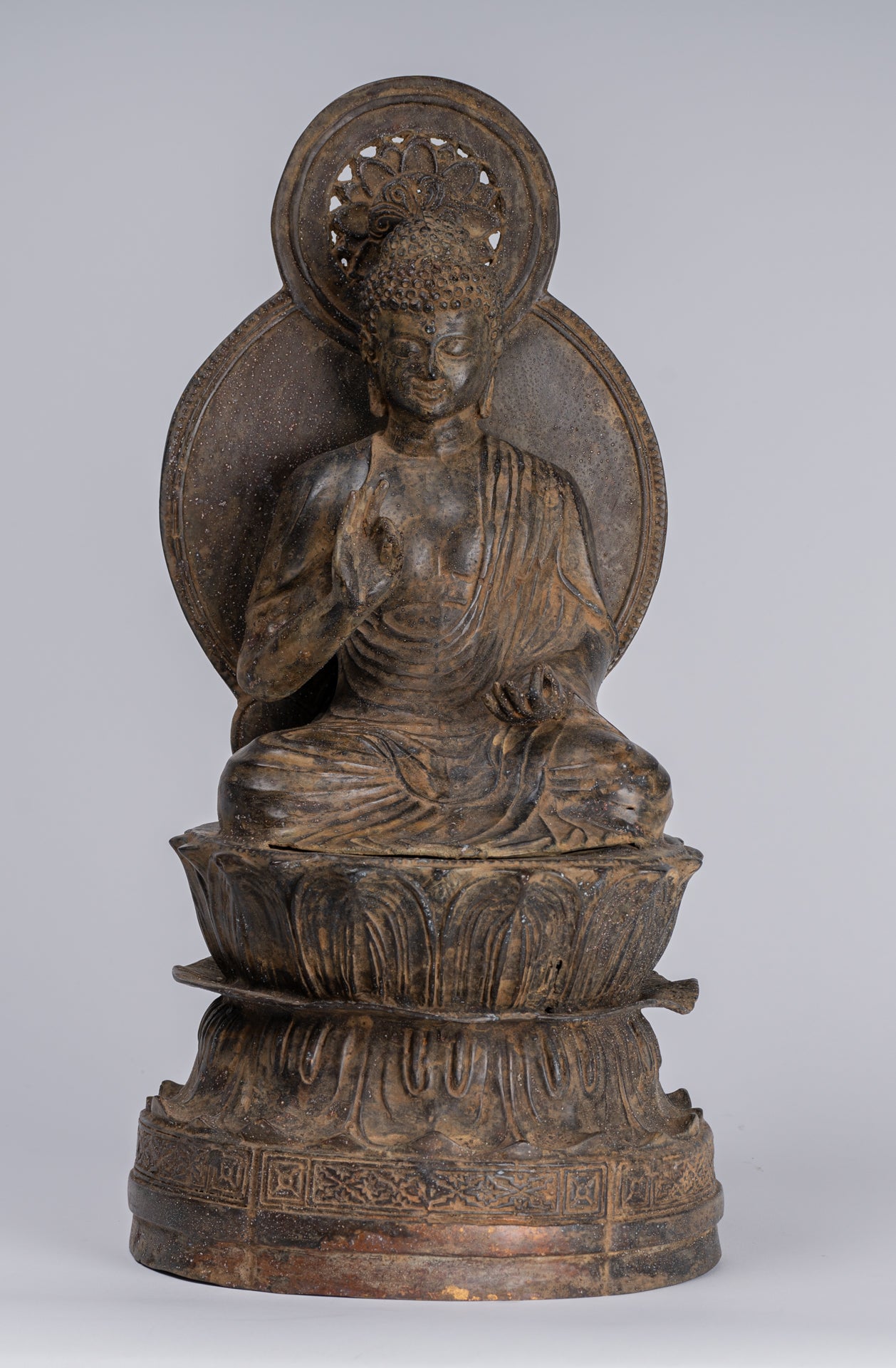 Statue Buddha - Antique in stile giapponese seduto Insegnamento Buddha Statue - 38 cm/15 "
