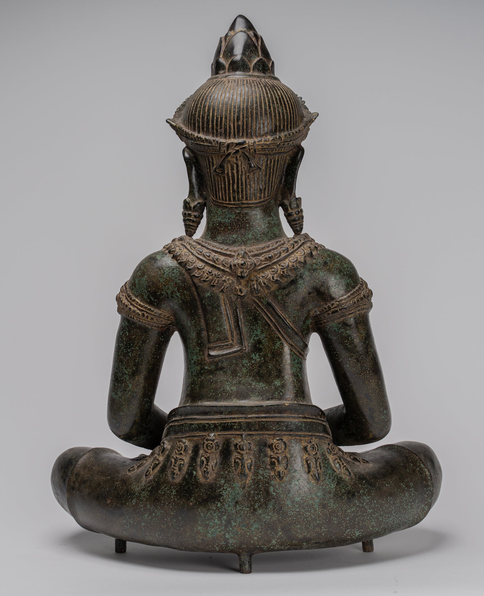 Estatua de Buda - Estilo de bayón antiguo Khmer Meditación Naga Naga Buddha - 114cm/46 "