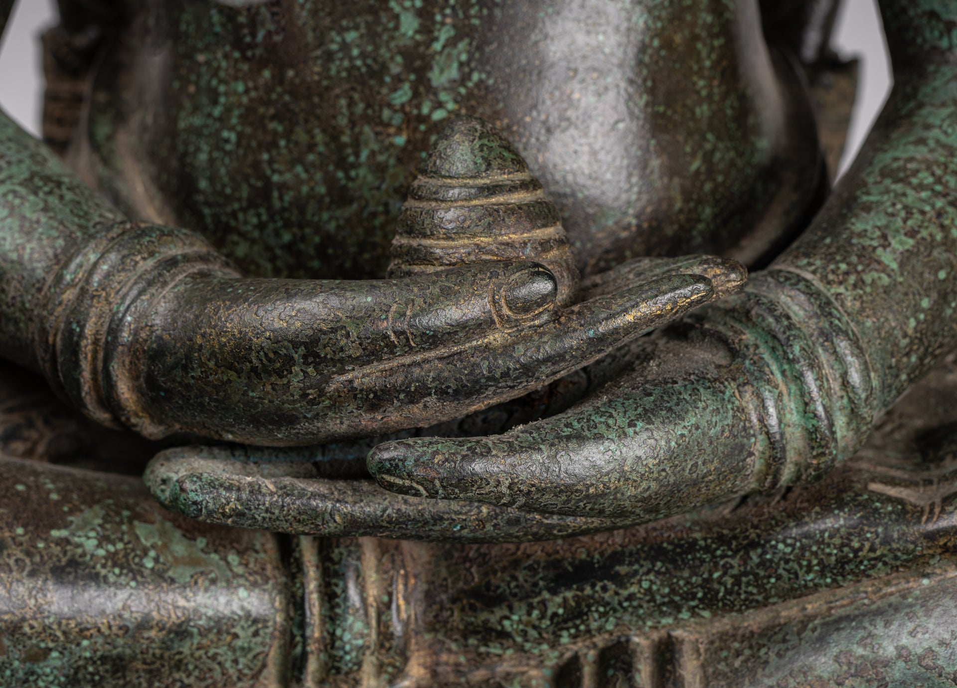 Estatua de Buda - Estilo de bayón antiguo Khmer Meditación Naga Naga Buddha - 114cm/46 "