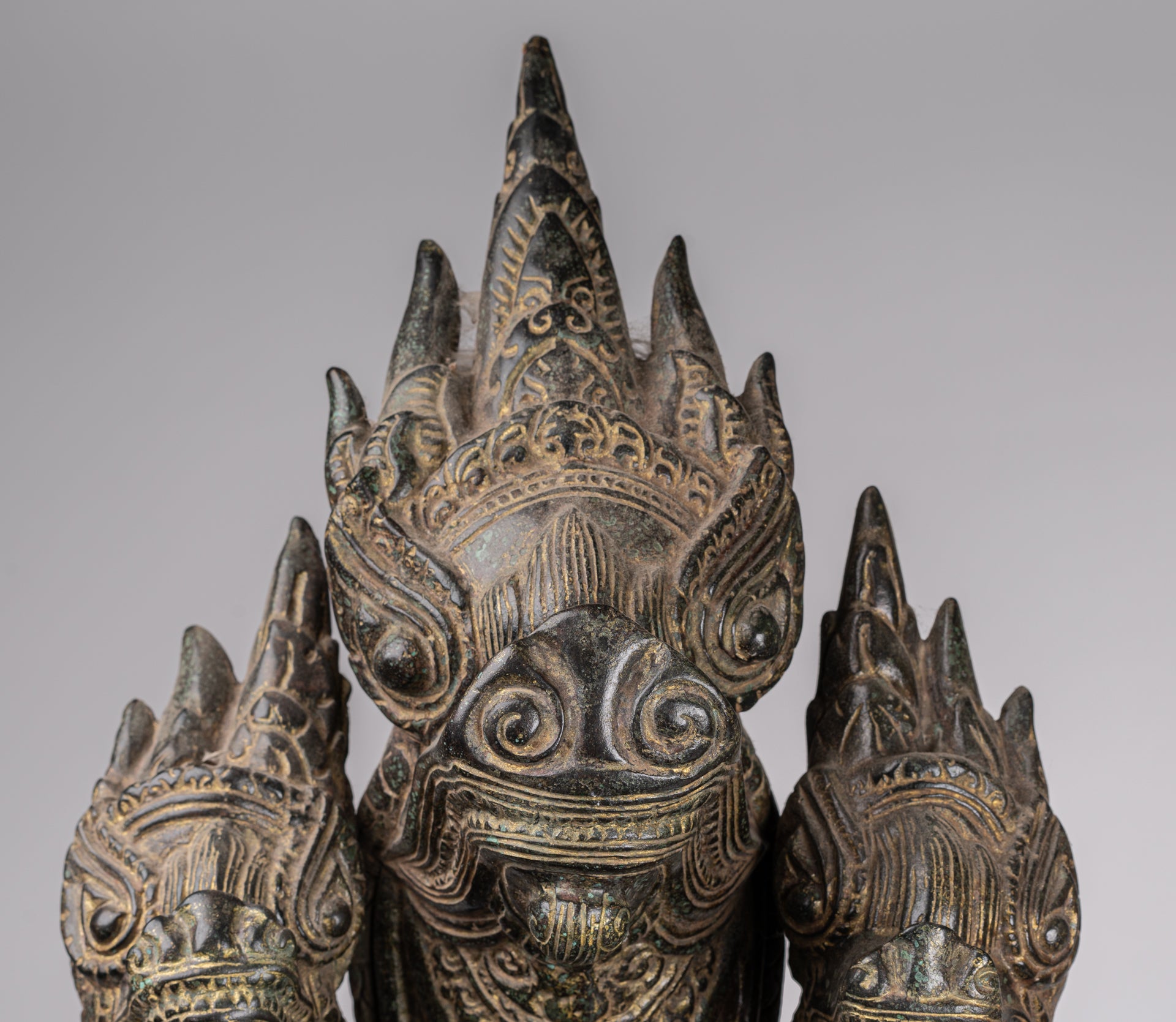 Estatua de Buda - Estilo de bayón antiguo Khmer Meditación Naga Naga Buddha - 114cm/46 "