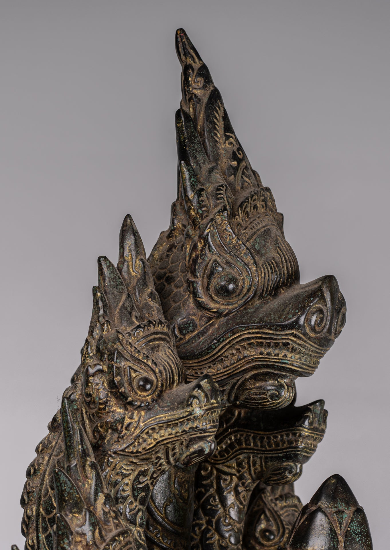 Estatua de Buda - Estilo de bayón antiguo Khmer Meditación Naga Naga Buddha - 114cm/46 "