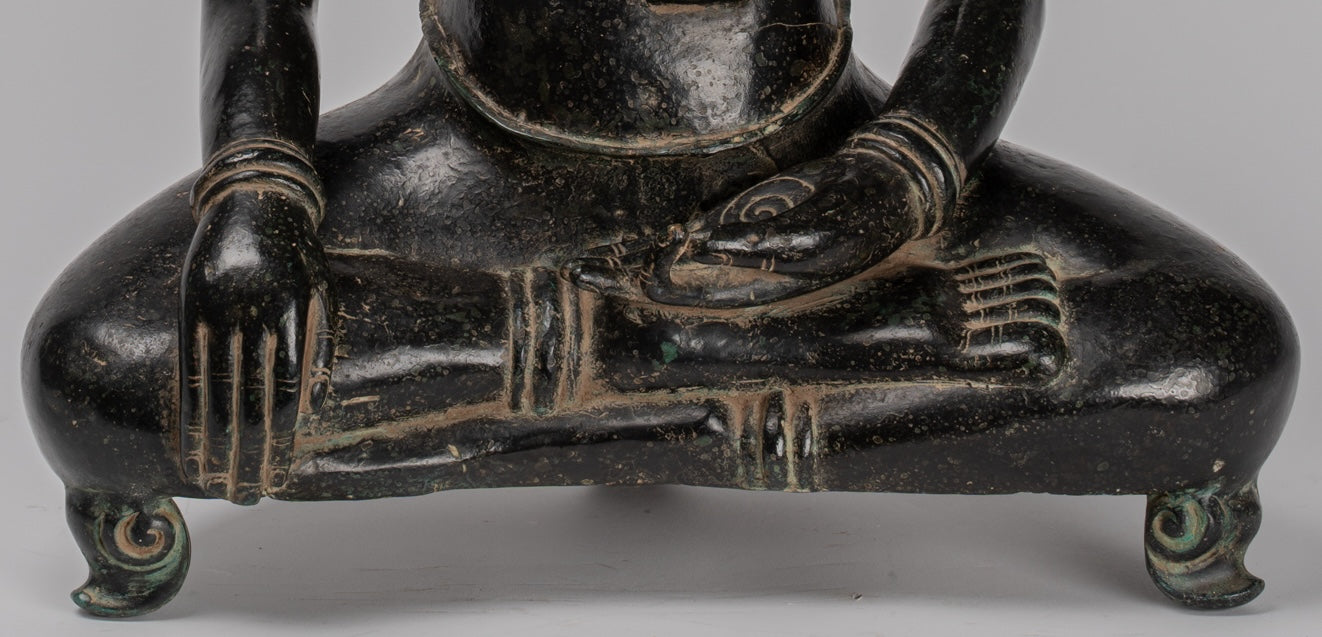 Statua Buddha - Antique Khmer in stile Bronzo illuminazione Bayon Buddha Statua - 57cm/23 "