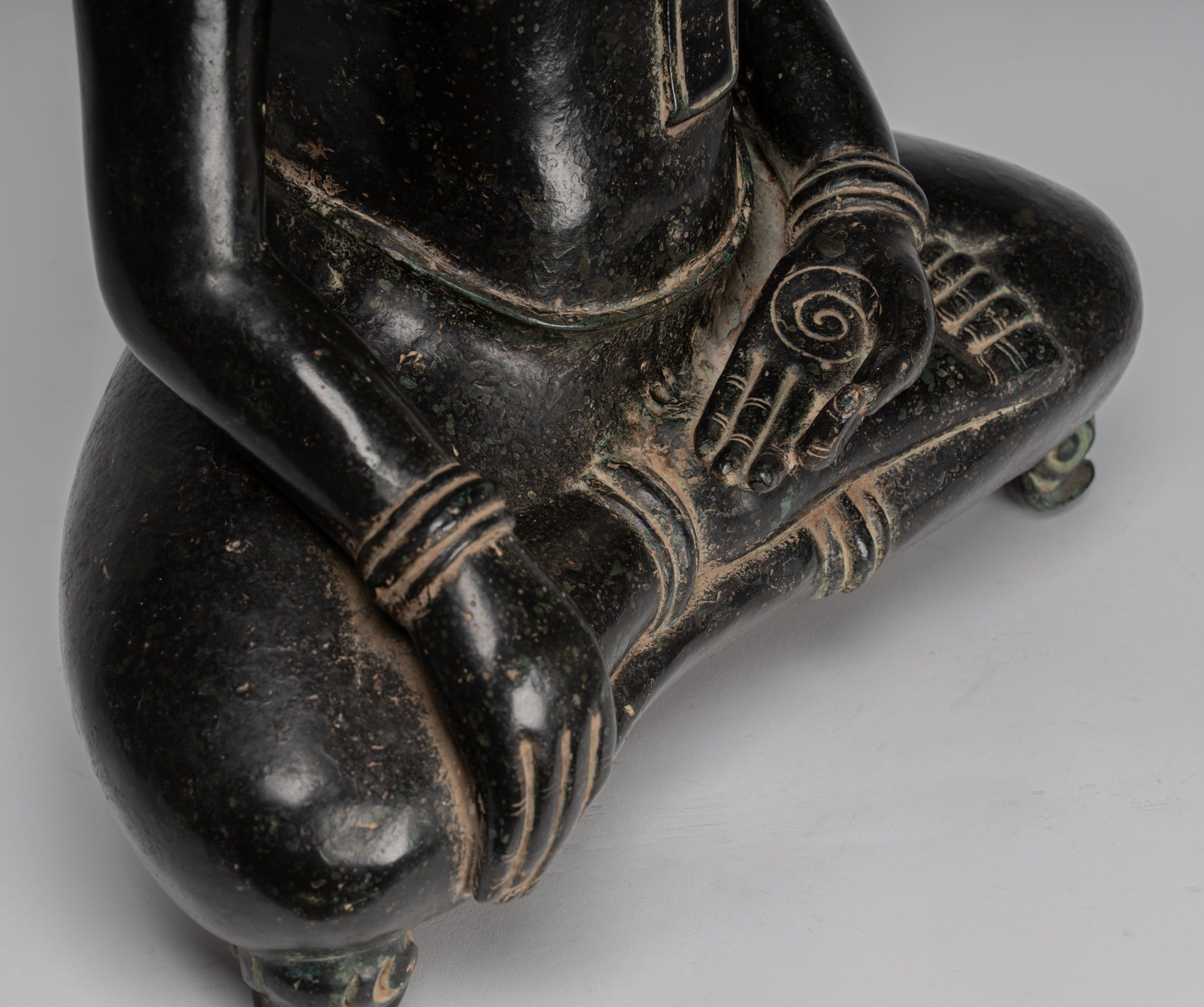 Statua Buddha - Antique Khmer in stile Bronzo illuminazione Bayon Buddha Statua - 57cm/23 "