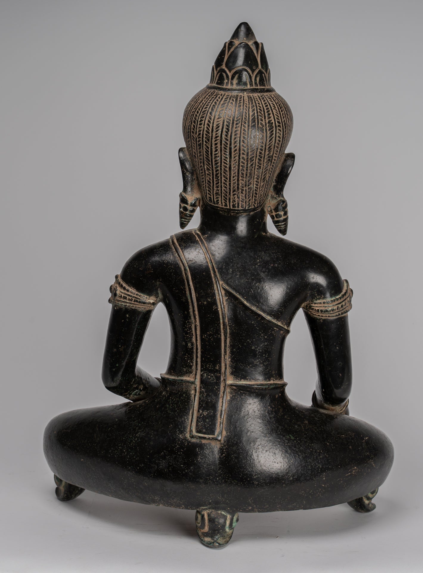 Statua Buddha - Antique Khmer in stile Bronzo illuminazione Bayon Buddha Statua - 57cm/23 "