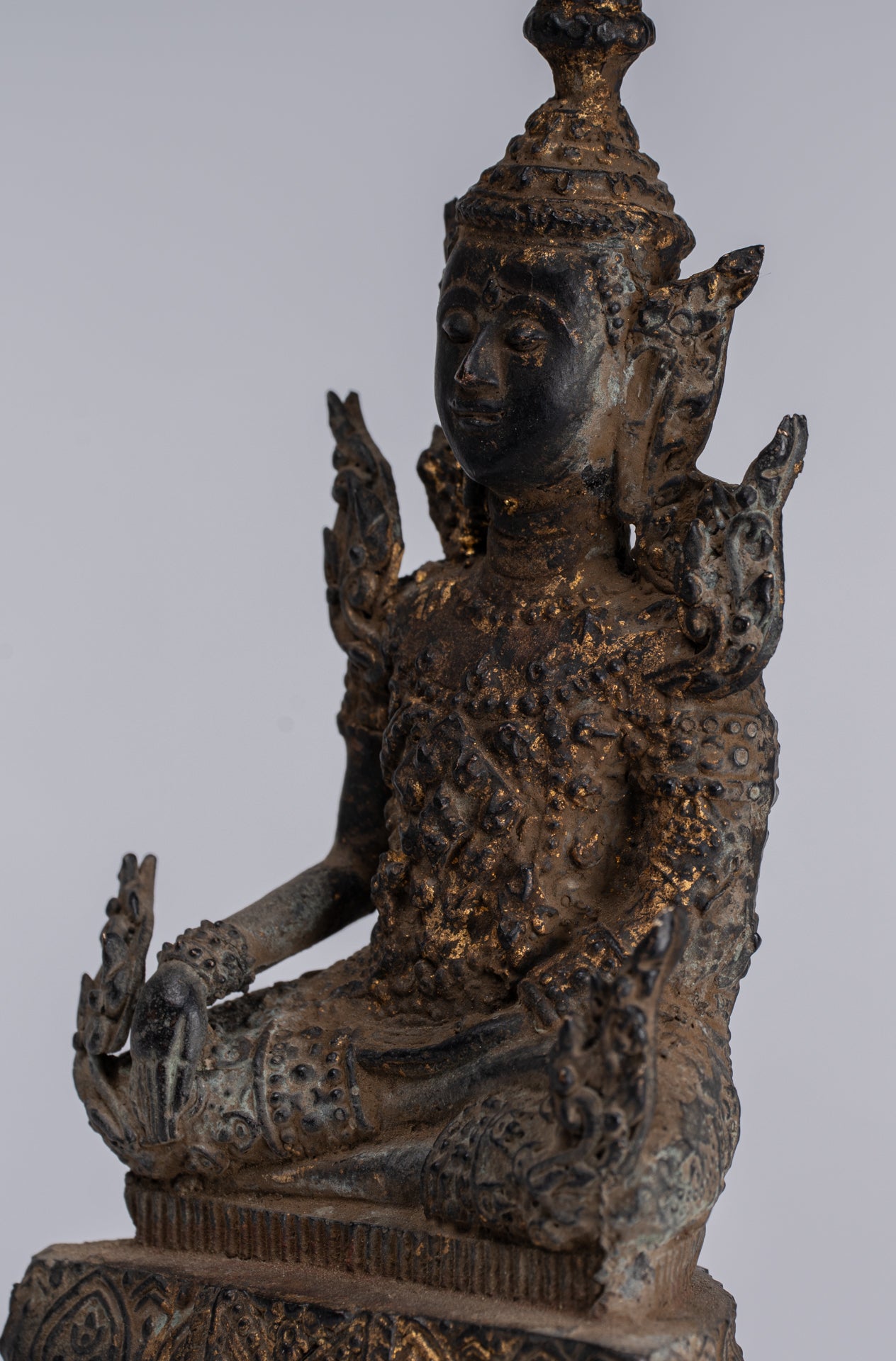 Statue di Buddha - Antique Thai Thai Bronze Rattanakosin Enlightenment Statua Buddha - 21 cm/8 "