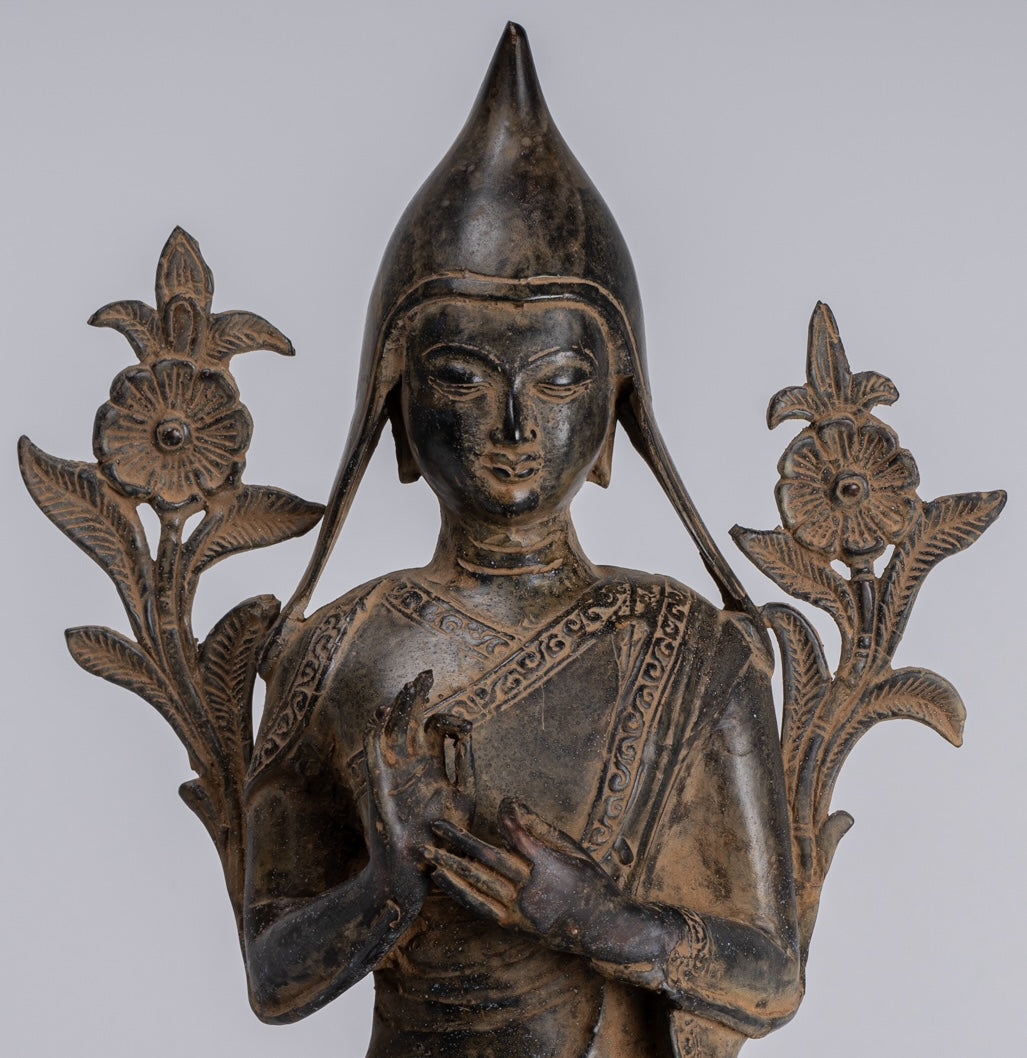 Statua Lama - Antique in stile Tibet Seduto Insegnamento Lama Statua - 33cm/13 "