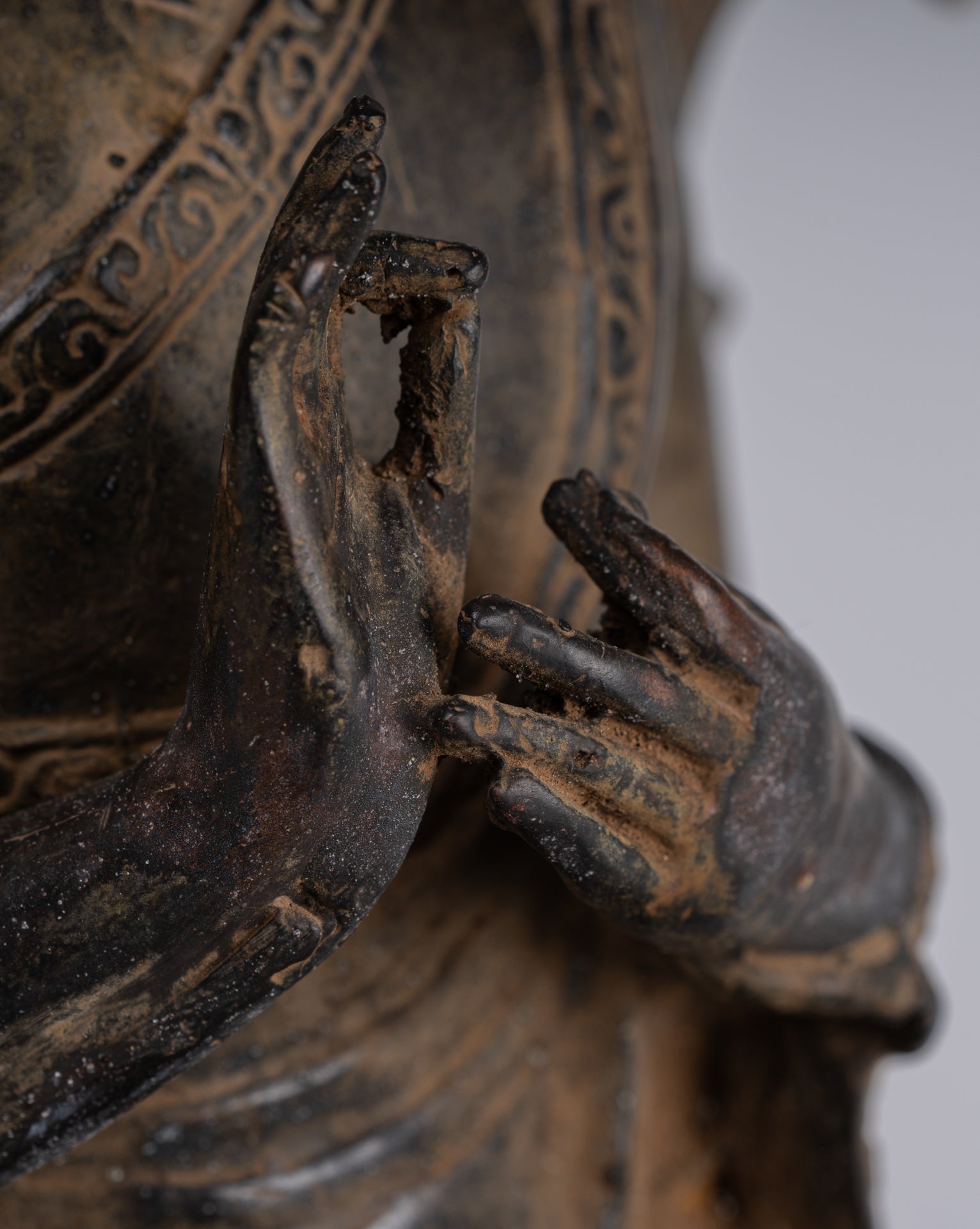 Statua Lama - Antique in stile Tibet Seduto Insegnamento Lama Statua - 33cm/13 "