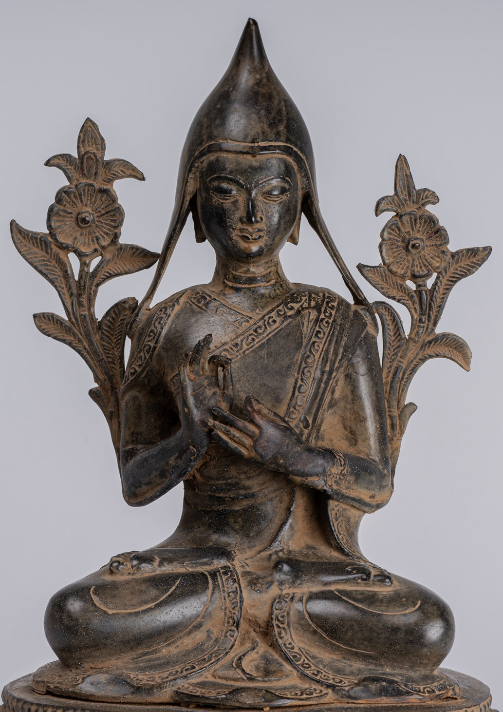 Statua Lama - Antique in stile Tibet Seduto Insegnamento Lama Statua - 33cm/13 "