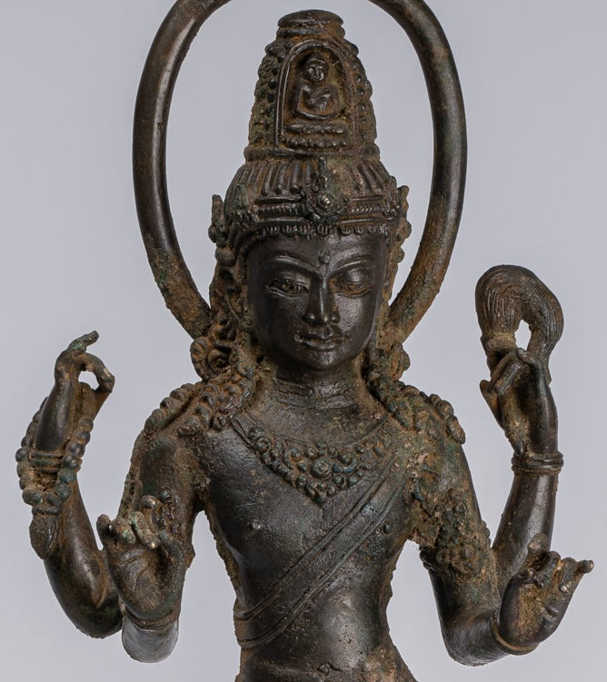 Statua Bodhisattva - Antique stile indonesiano Javanese Avalokitesvara Bodhisattva Statua - 51cm/20 "