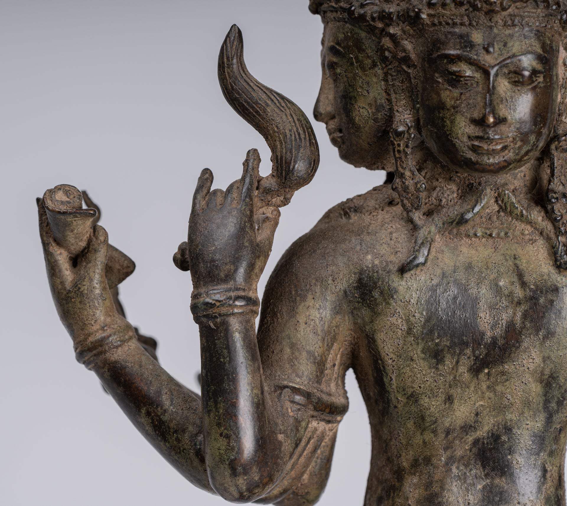 Statua Brahma - Antique stile indonesiano Majapahit in piedi Bronzo Brahma Statua - 50 cm/20 "