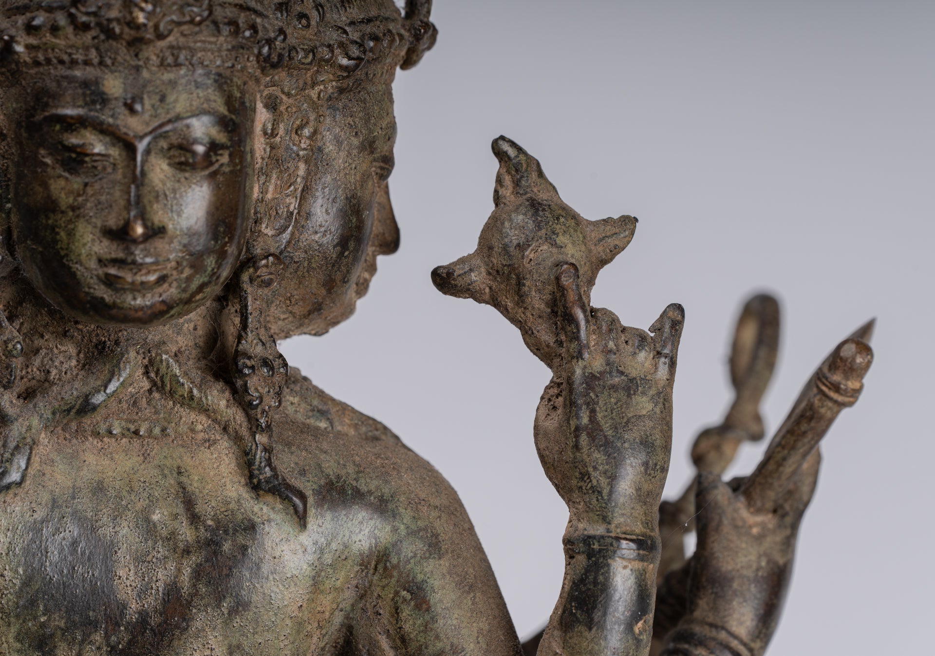 Statua Brahma - Antique stile indonesiano Majapahit in piedi Bronzo Brahma Statua - 50 cm/20 "