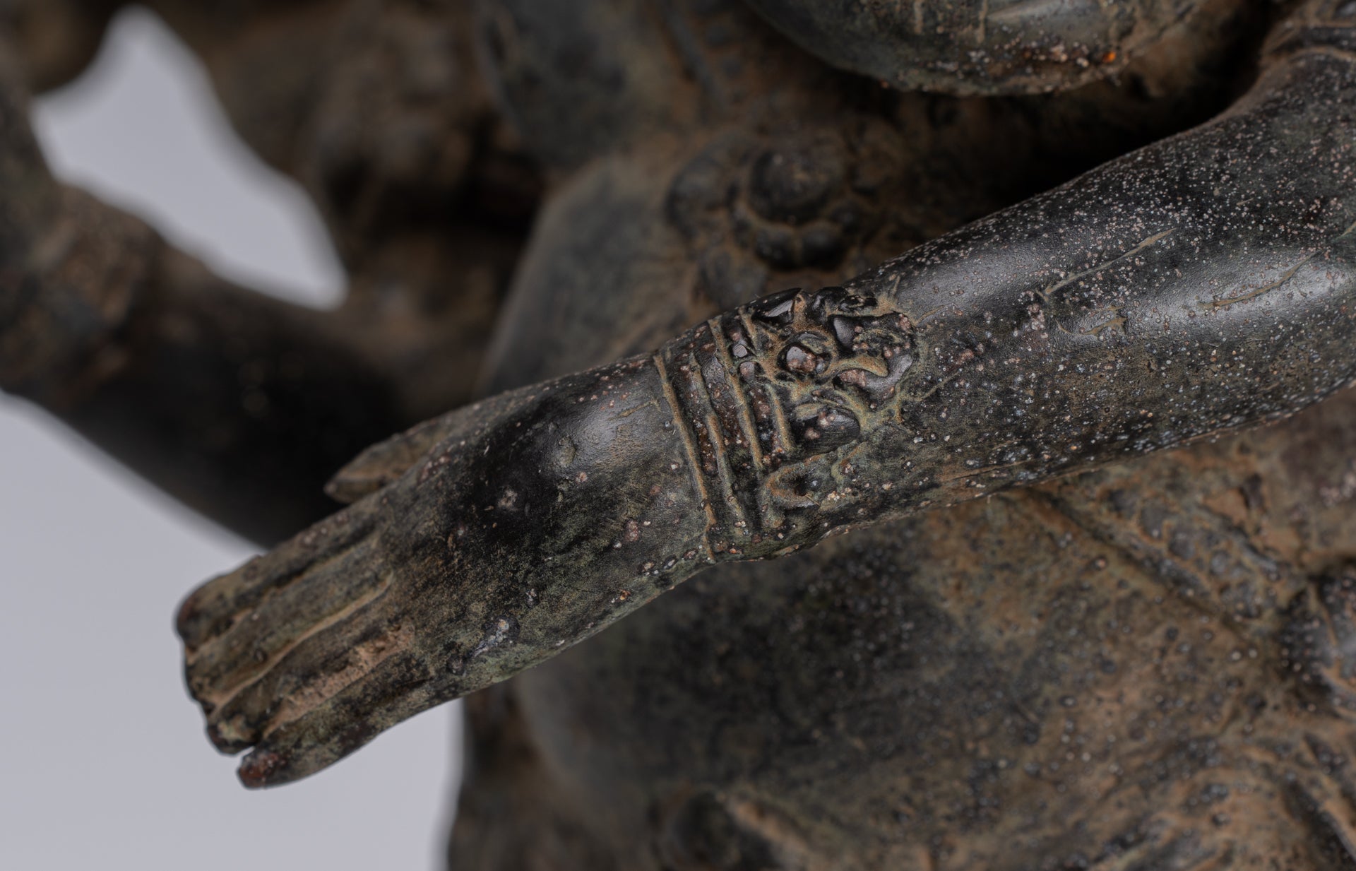 Ganesha Statue - Antique Javanese Style Bronze Dancing Indonesian Ganesha Statue - 47cm/19"