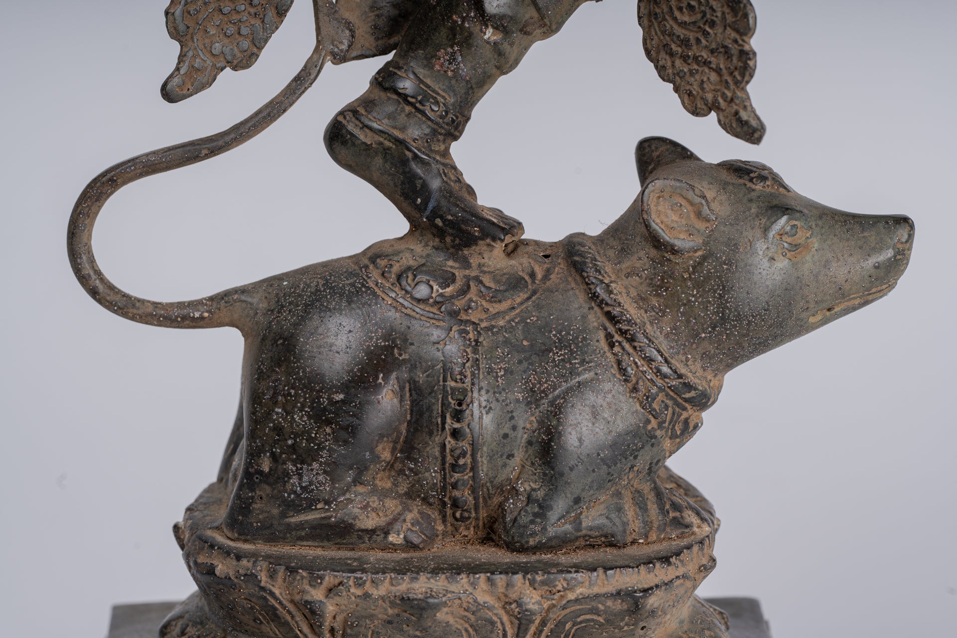 Ganesha Statue - Antique Javanese Style Bronze Dancing Indonesian Ganesha Statue - 47cm/19"