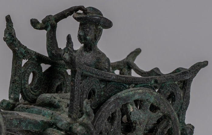 Statue del carrello di bue - Statua del carrello bronzo di bronzo in stile bronzo antico - 24 cm/10 "