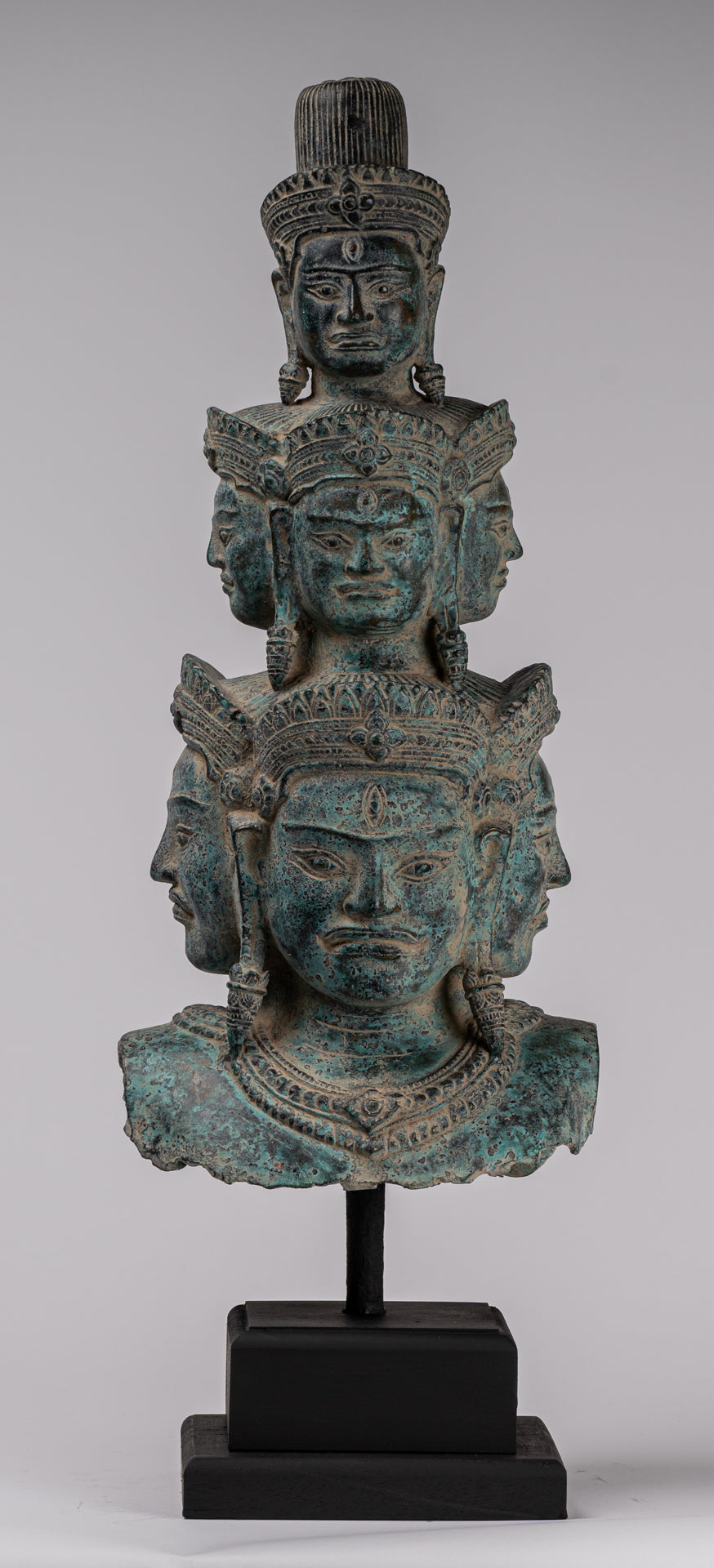 Antique Baphuon Style Mounted Bronze Hevajra Statue - 59cm/24" Tall