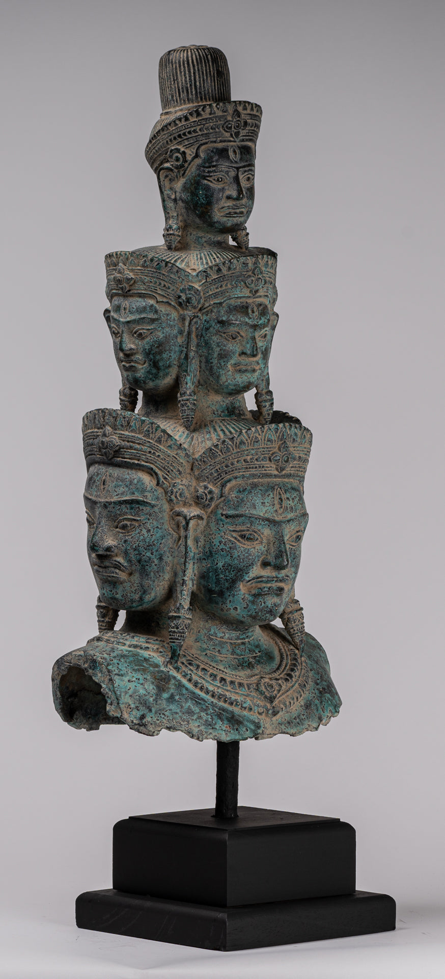 Antique Baphuon Style Mounted Bronze Hevajra Statue - 59cm/24" Tall