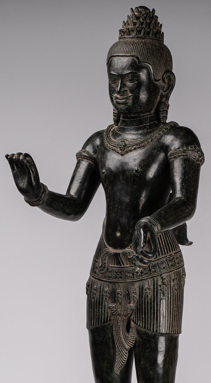 Estatua de Vishnu - antiguo estilo de bronce de estilo rup de pie Khmer Vishnu - 84cm / 34 "