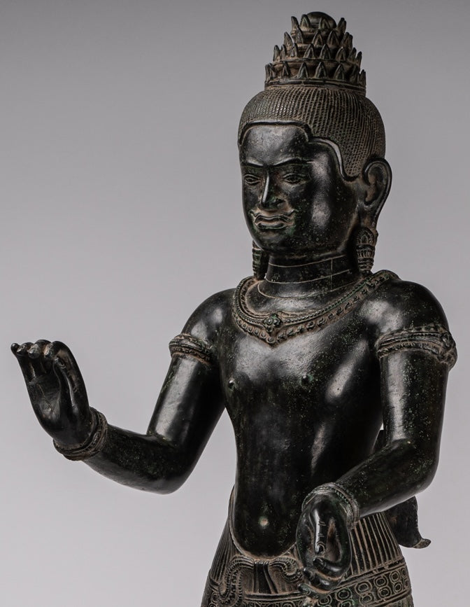 Estatua de Vishnu - antiguo estilo de bronce de estilo rup de pie Khmer Vishnu - 84cm / 34 "