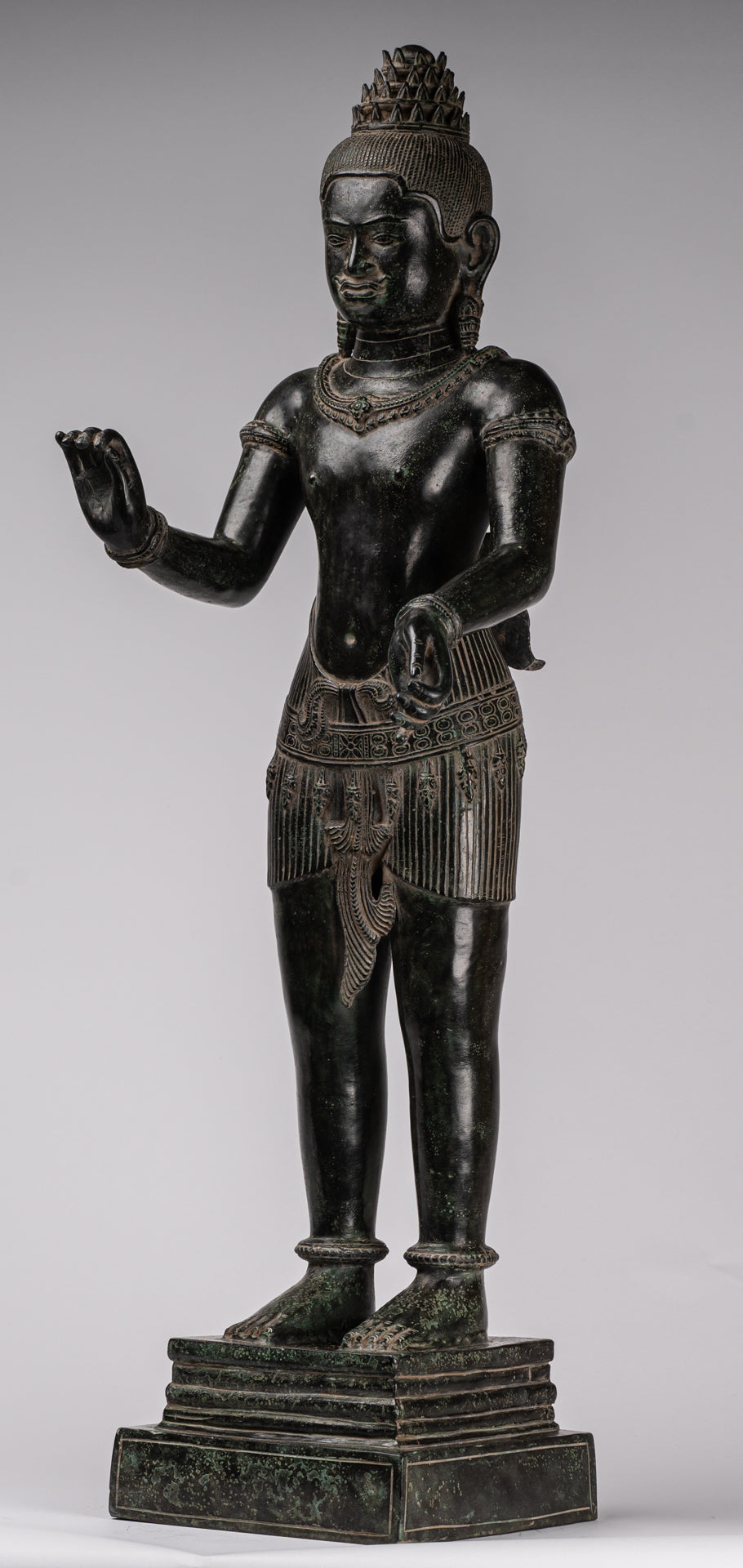 Estatua de Vishnu - antiguo estilo de bronce de estilo rup de pie Khmer Vishnu - 84cm / 34 "