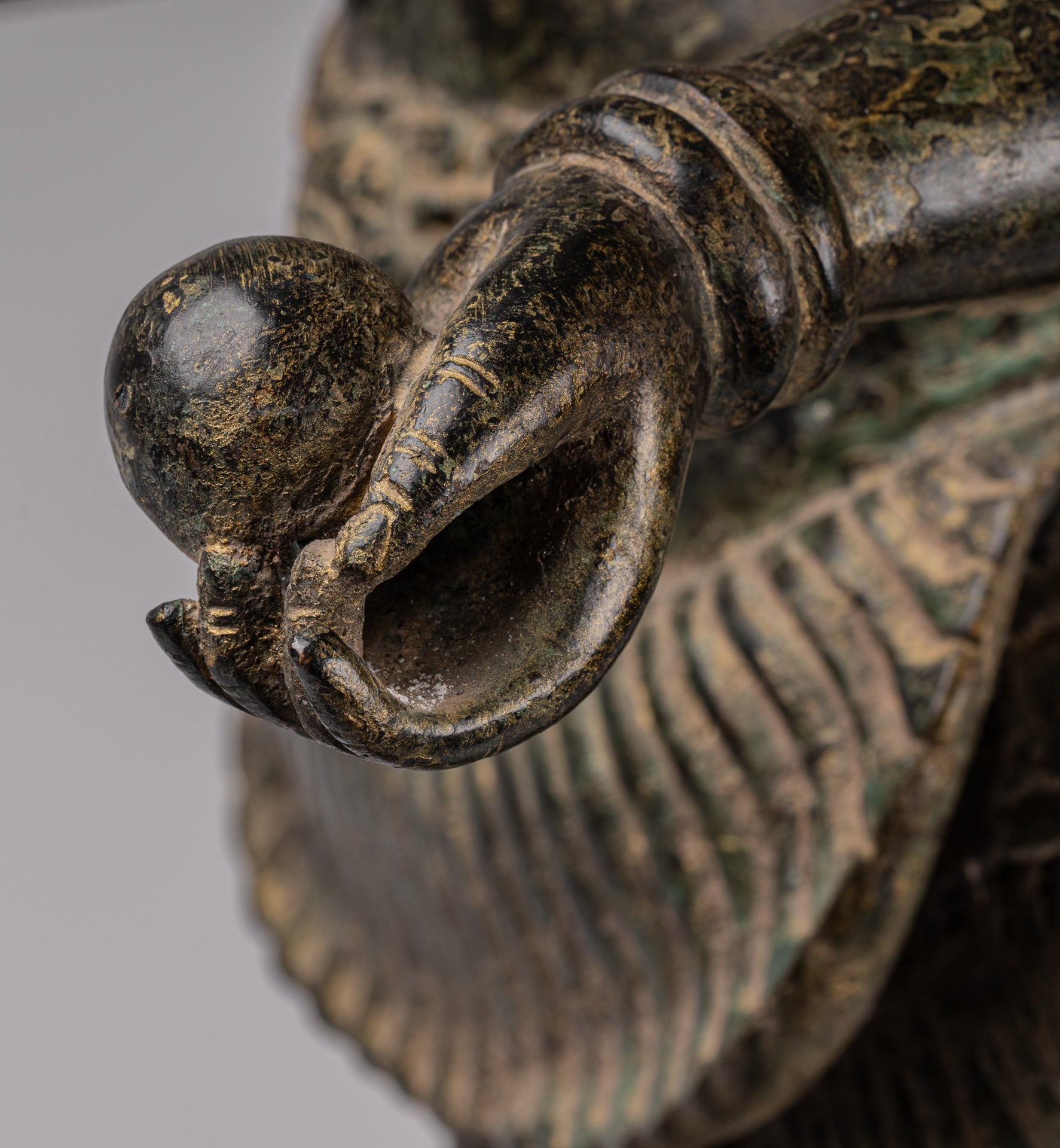 Statua Brahma - Antique Khmer Style Koh Ker in piedi Bronzo Brahma - Creazione di Dio indù - 94 cm/38 "