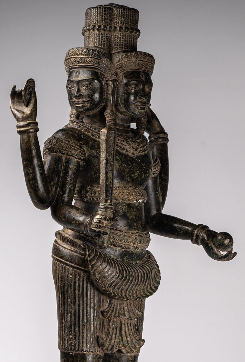 Statua Brahma - Antique Khmer Style Koh Ker in piedi Bronzo Brahma - Creazione di Dio indù - 94 cm/38 "