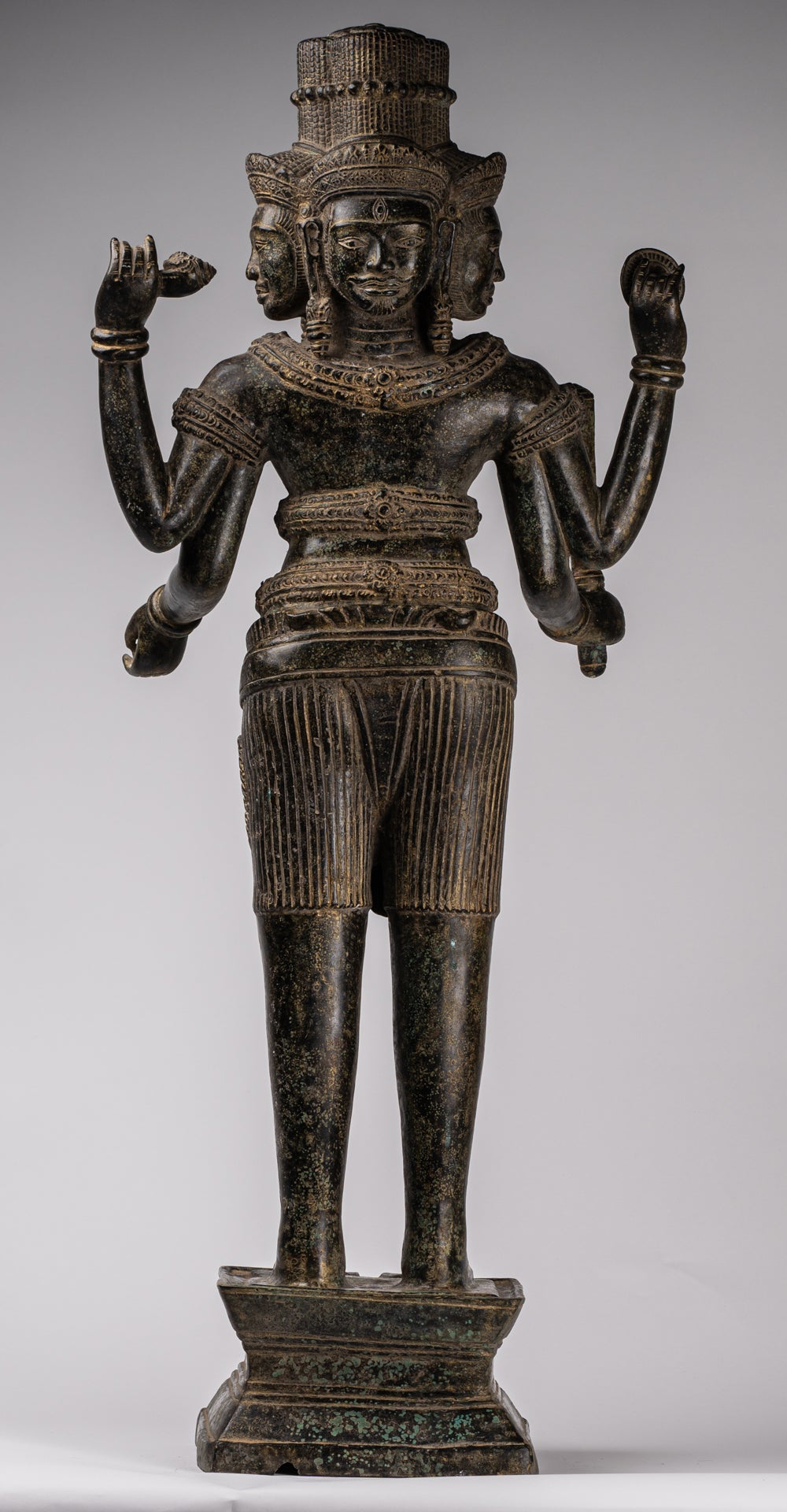 Estatua de Brahma - Estilo antiguo Khmer Koh Ker de pie Bronce Brahma - Creación de Dios Hindú - 94cm/38 "