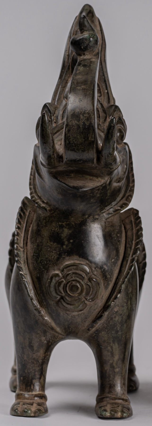 Bronzo di bronzo BRONZE BERMESE antico Lions (coppia) - 29 cm/12 "