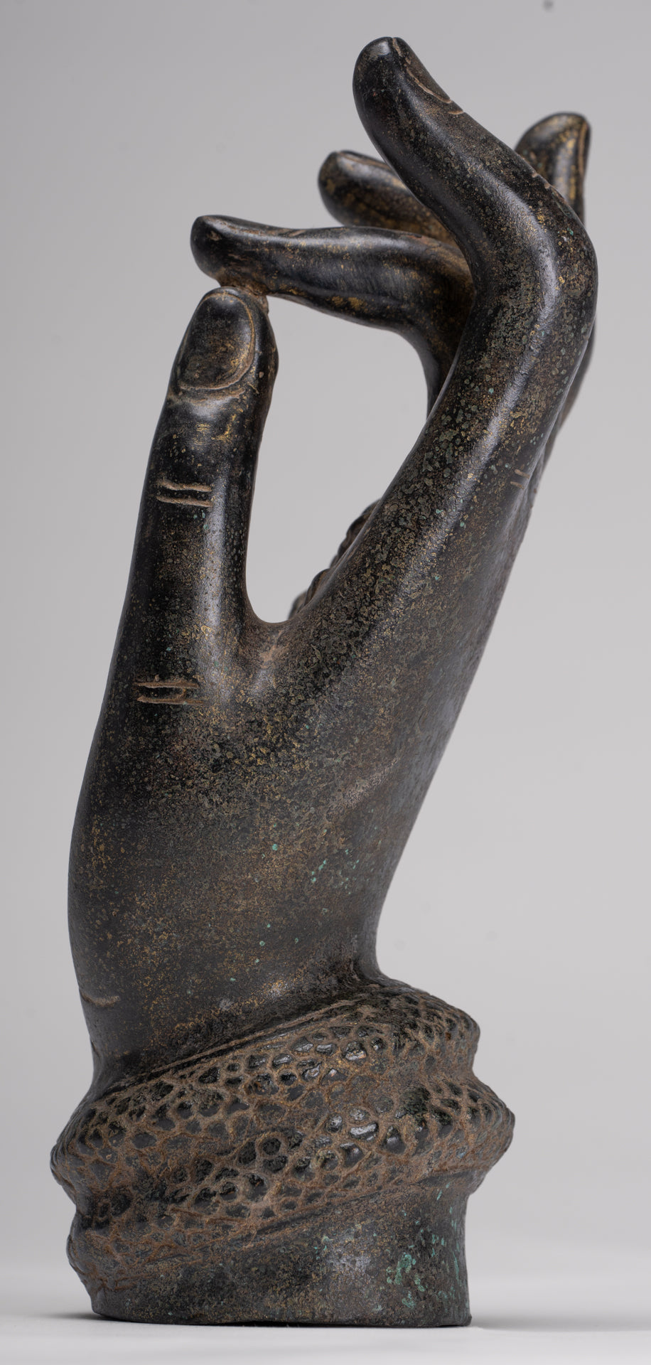 Antique Khmer Style Southeast Asia Bronze Teaching Hand - 22cm/9"
