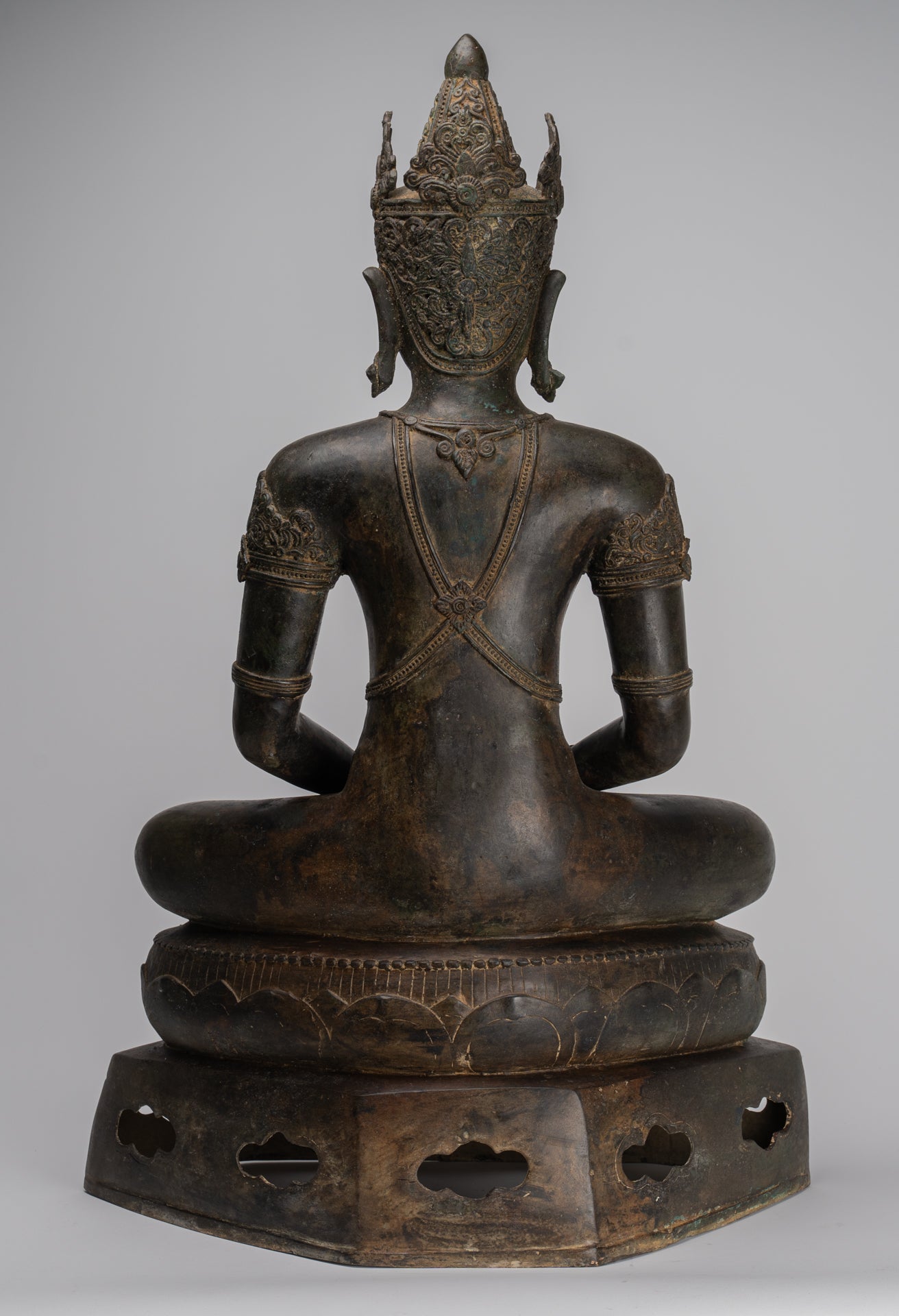 Buddha Statue - Antique Chiang Saen Style Royal Meditation Buddha Statue - 86cm/34"