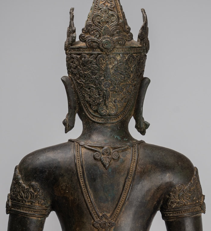 Buddha Statue - Antique Chiang Saen Style Royal Meditation Buddha Statue - 86cm/34"