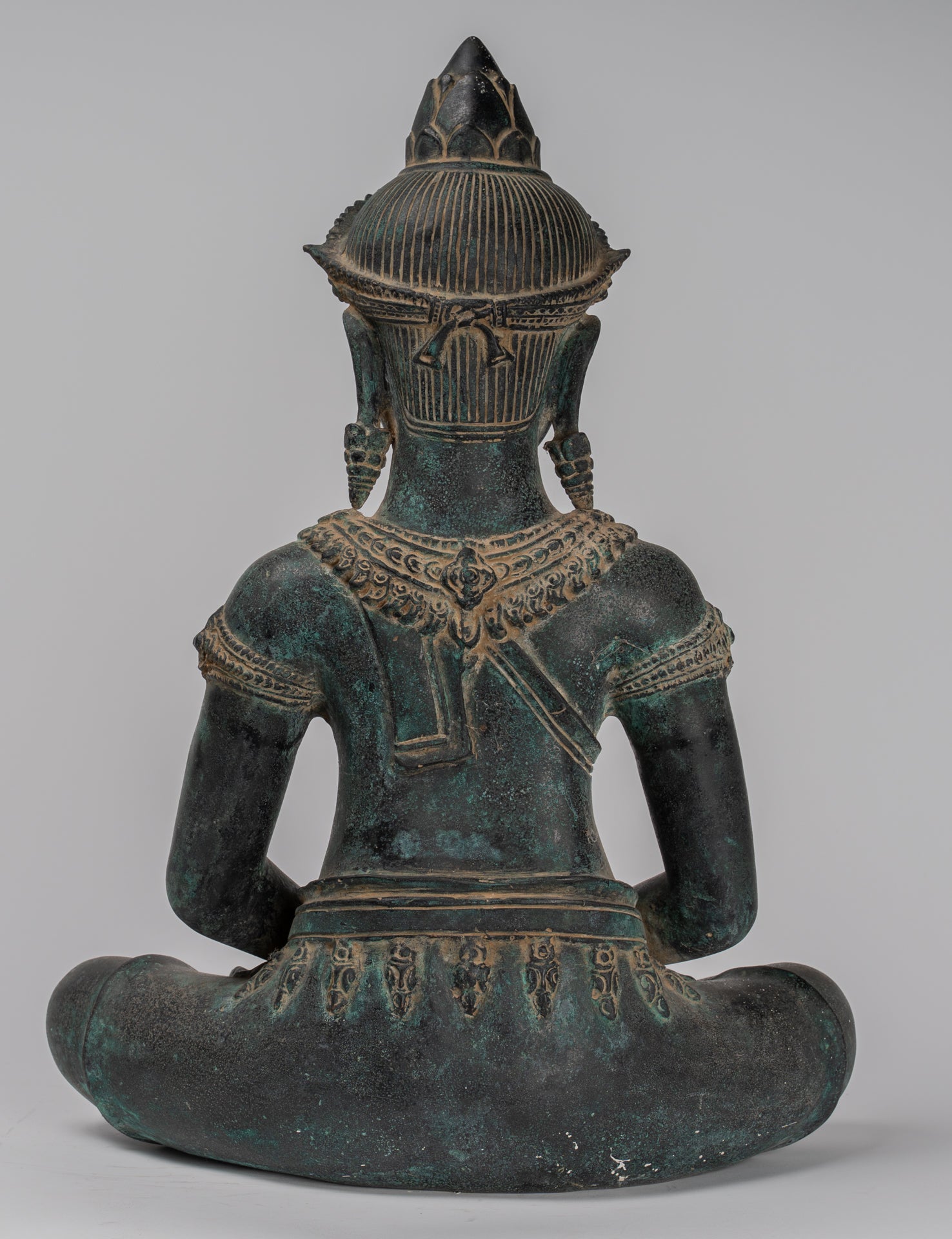 Estatua de Buda - Estatua de Buda de Meditación Amitabha de Bronce Antique Khmer - 55cm/22 "