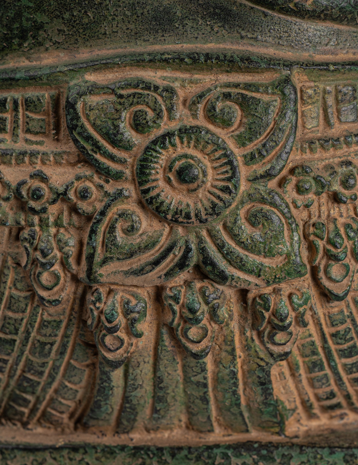 Ganesha Statue - Antique Khmer Style Bronze Seated Ganesh Statue - 60cm/24"