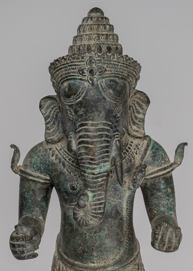 Statue Ganesha - Antique Khmer Style montato in piedi Bronzo Angkor Wat Ganesha Statua - 57 cm/23 "
