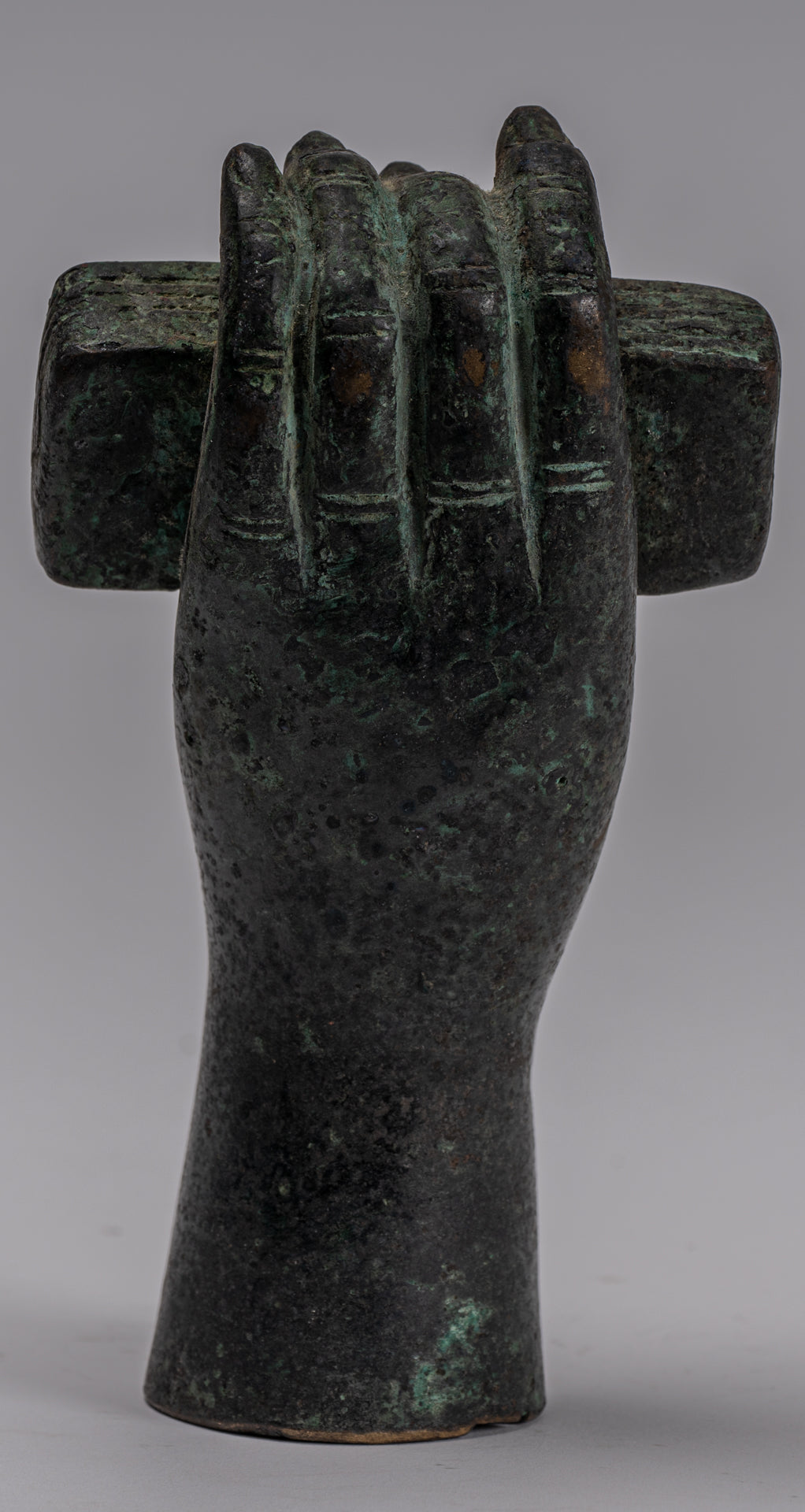 Mano di bronzo del sud -est asiatico e sutra del sud -est asiatico. 16 cm/6 "