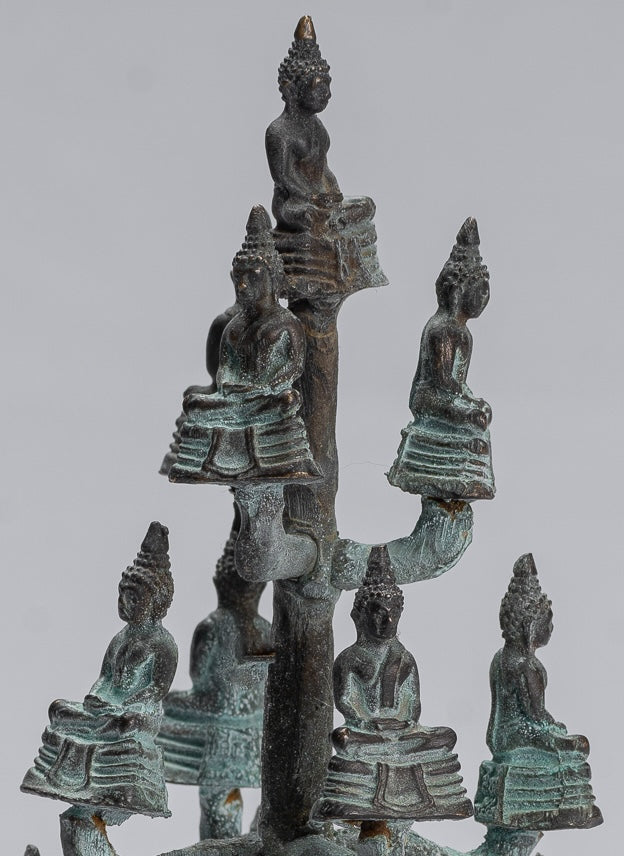 Escultura de Buda - Estatuas de Buda de Buda de Meditación de Bronce Thai Tailandia de estilo tailandés - 18 cm/7 "