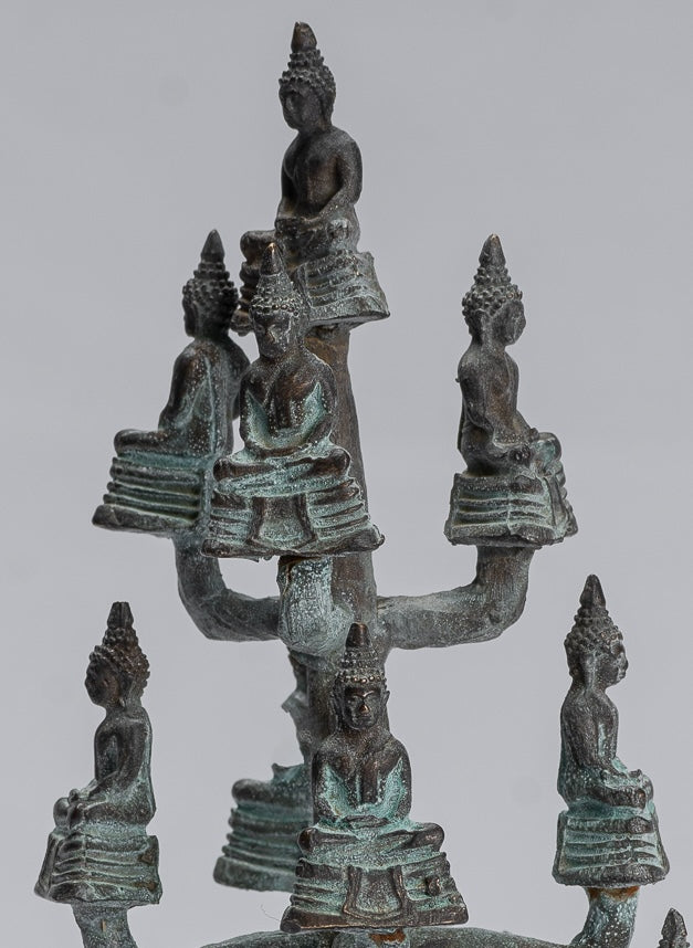 Escultura de Buda - Estatuas de Buda de Buda de Meditación de Bronce Thai Tailandia de estilo tailandés - 18 cm/7 "
