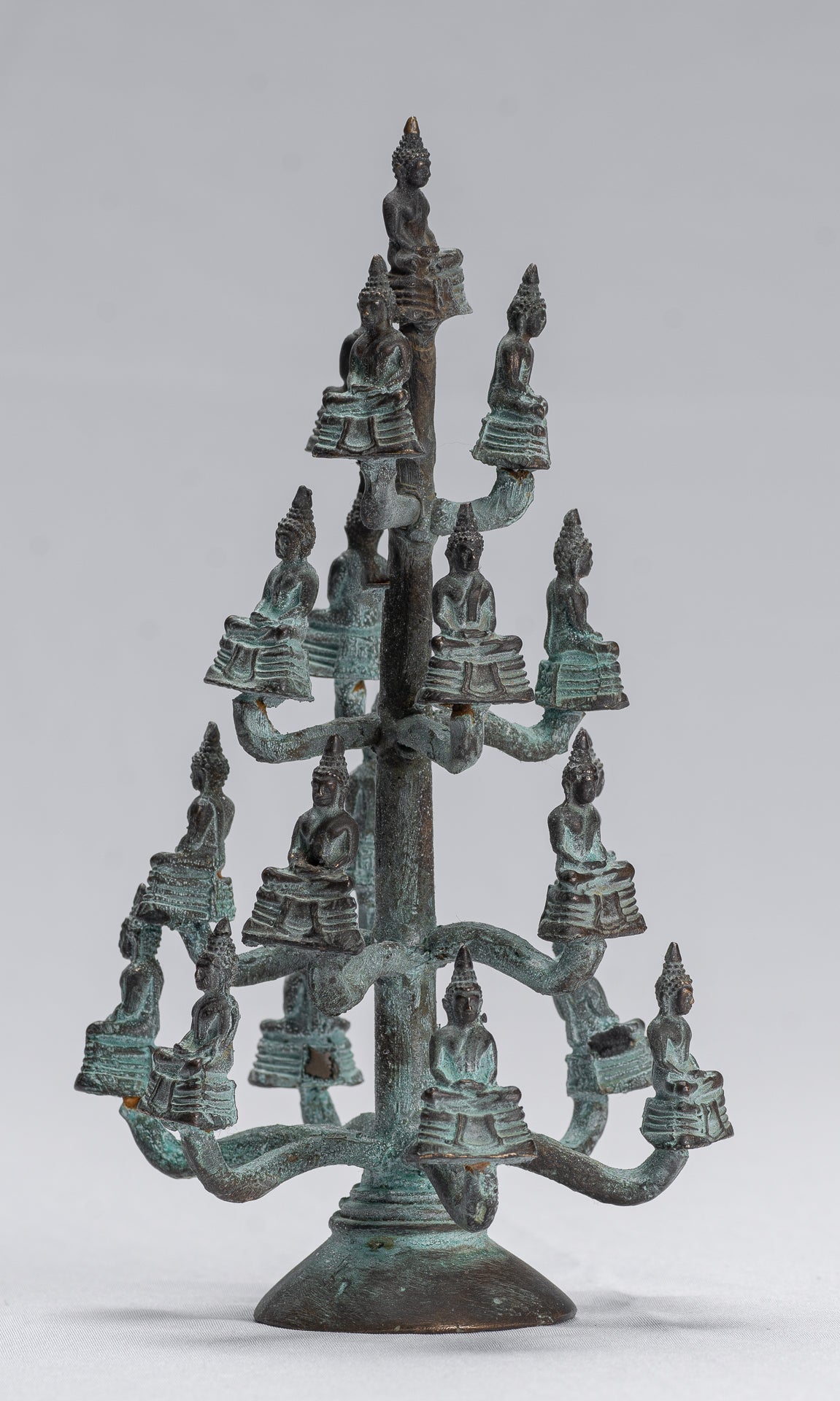 Escultura de Buda - Estatuas de Buda de Buda de Meditación de Bronce Thai Tailandia de estilo tailandés - 18 cm/7 "