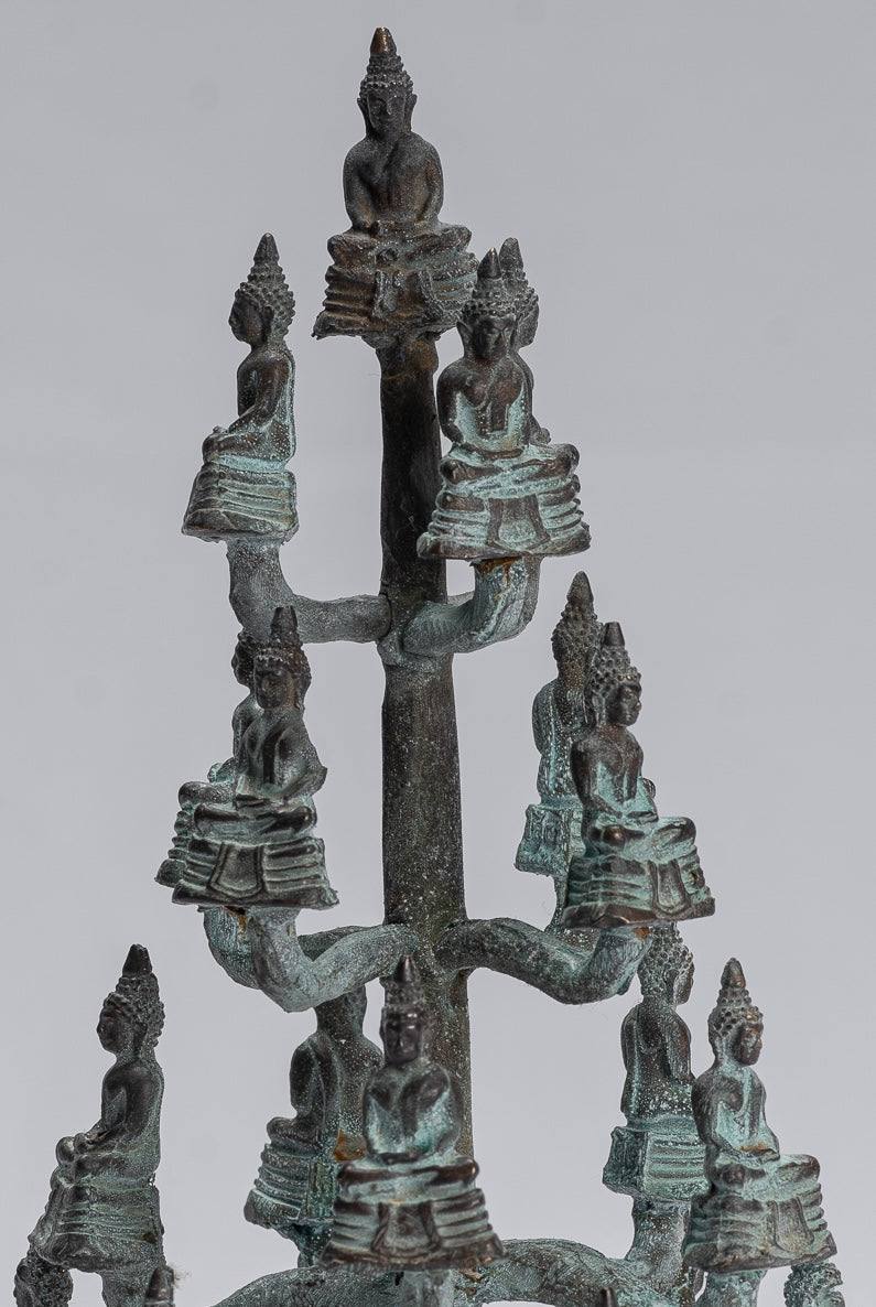 Escultura de Buda - Estatuas de Buda de Buda de Meditación de Bronce Thai Tailandia de estilo tailandés - 18 cm/7 "